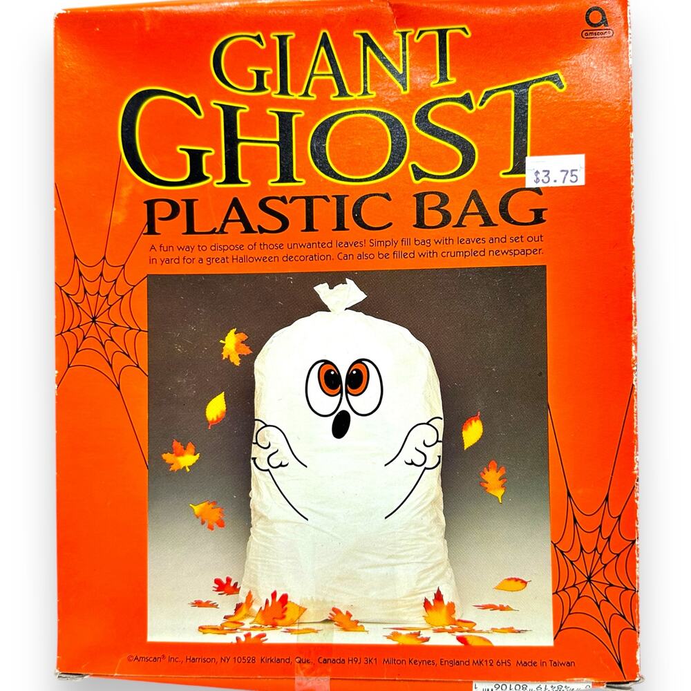 Amscano Vintage 1990's Ghost Giant Leaf Bags -Halloween Spooky Decor